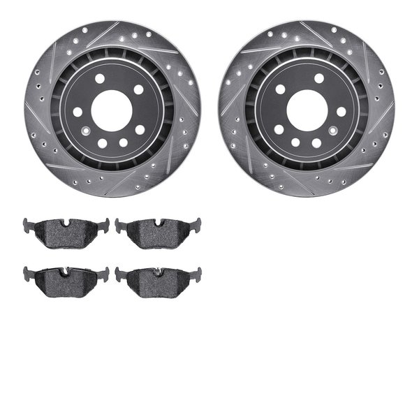 Dynamic Friction Co 7502-65015, Rotors-Drilled and Slotted-Silver with 5000 Advanced Brake Pads, Zinc Coated 7502-65015